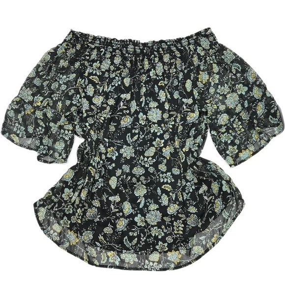 EUC Torrid Ladies Plus Size Off-The-Shoulder Floral Chiffon Top Size 2 - Picture 2 of 3